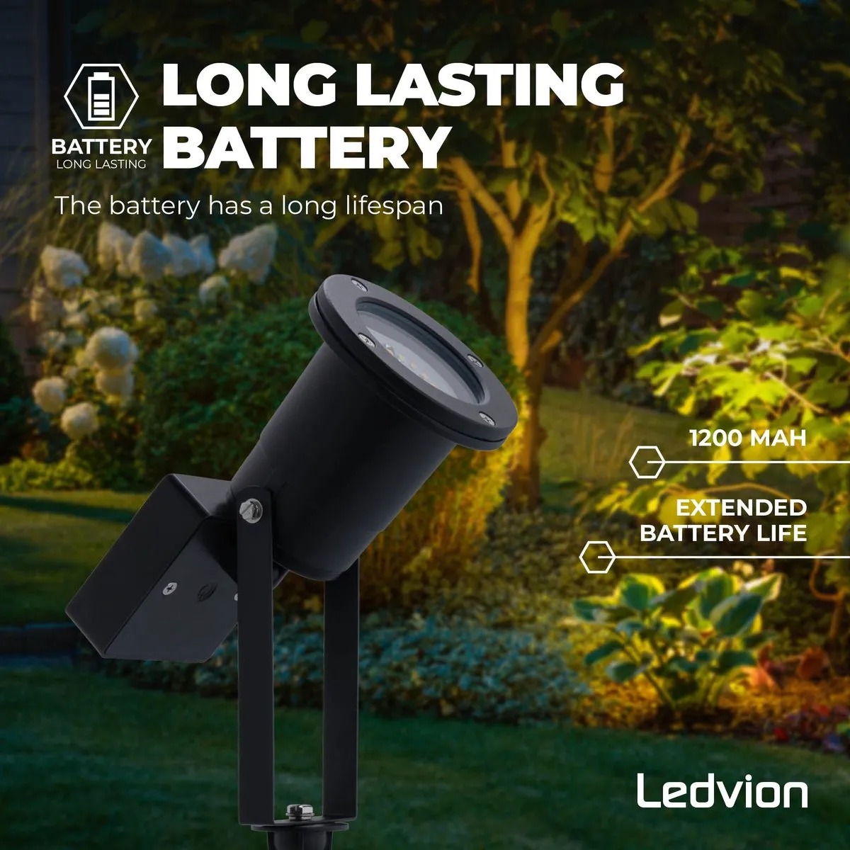 LEDVION 2x Solar Prikspot 0.29W 3000K - Zwart