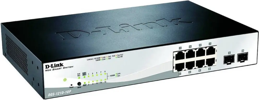 D-Link DGS-1210-10P/E Switch - 8 PoE-poorten - Zwart - afbeelding 4 van 4