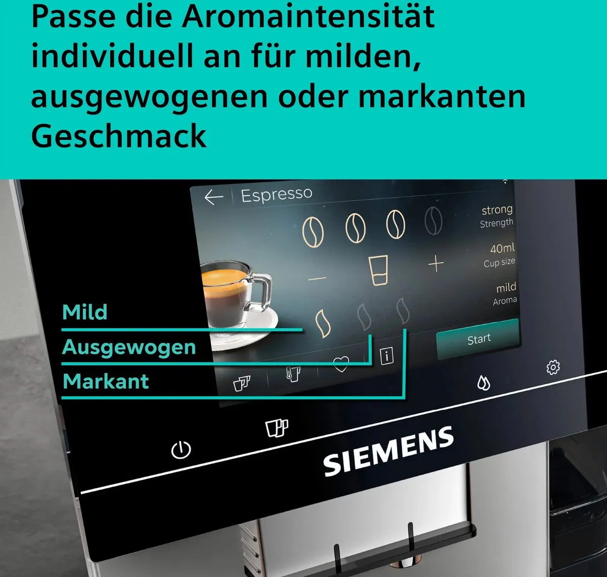 Siemens EQ.700 TP725EM7 Volledig Automatische Espressomachine - 2,4L - Zwart/Zilver