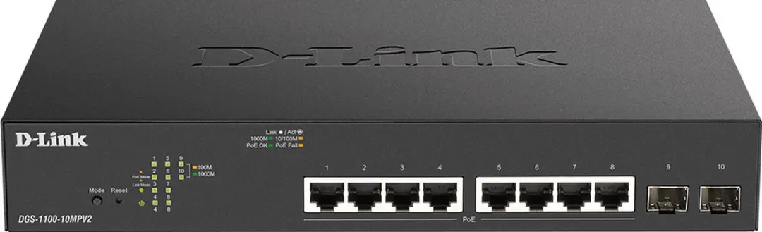 D-Link DGS-1100-10MPV2/E Switch - 8x PoE+ - Zwart - afbeelding 3 van 4