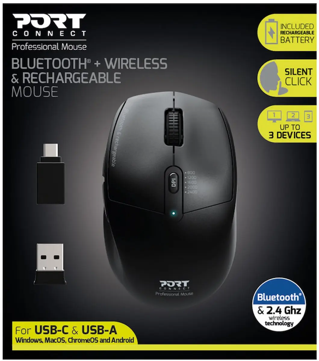 PORT Designs Office Pro 900715 Draadloze Muis - Zwart - afbeelding 4 van 4