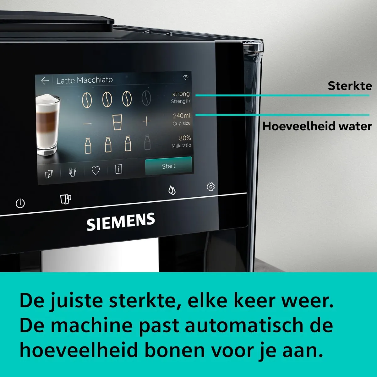 Siemens EQ700 TP723E09 Volautomatische Espressomachine - Piano zwart