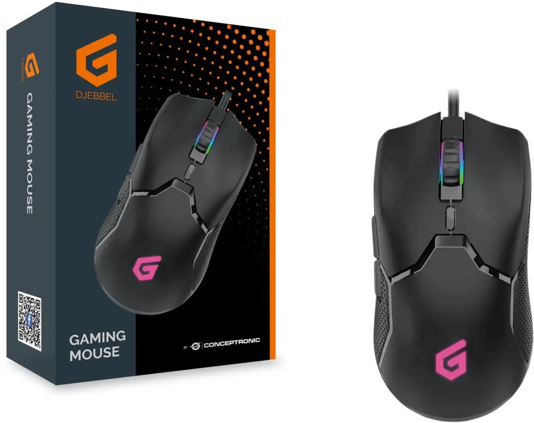 Conceptronic DJEBBEL05B Bedrade Gaming Muis - 7200 DPI - Zwart - afbeelding 2 van 2