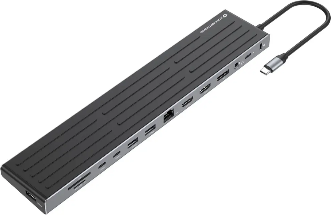 Conceptronic DONN32B USB-C Dockingstation - Zilver/Grijs - afbeelding 6 van 6