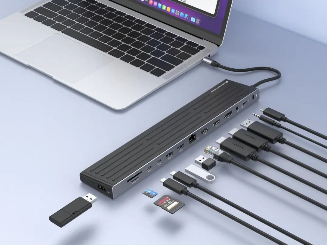 Conceptronic DONN32B USB-C Dockingstation - Zilver/Grijs - afbeelding 5 van 6