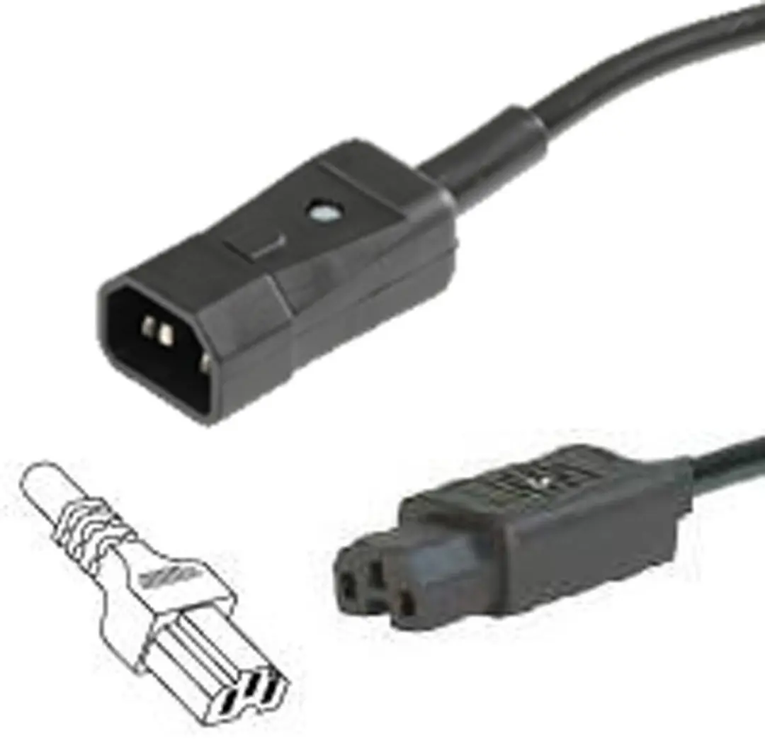 Bachmann 356.1240 C14 naar C15 Stroomkabel - 2m - Zwart - afbeelding 2 van 4