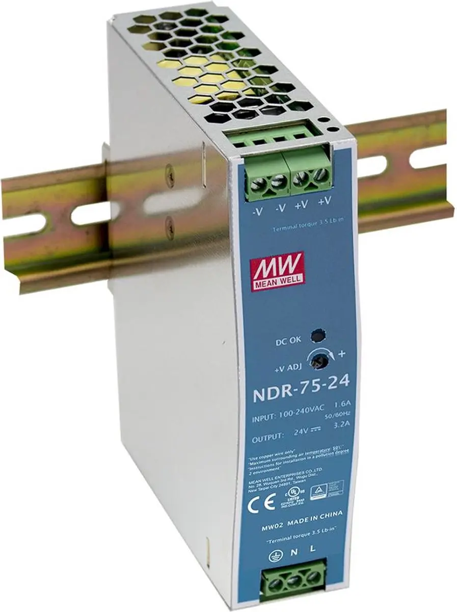 Mean Well NDR-75-24 DIN-rail Netvoeding 24V 75W - afbeelding 5 van 5