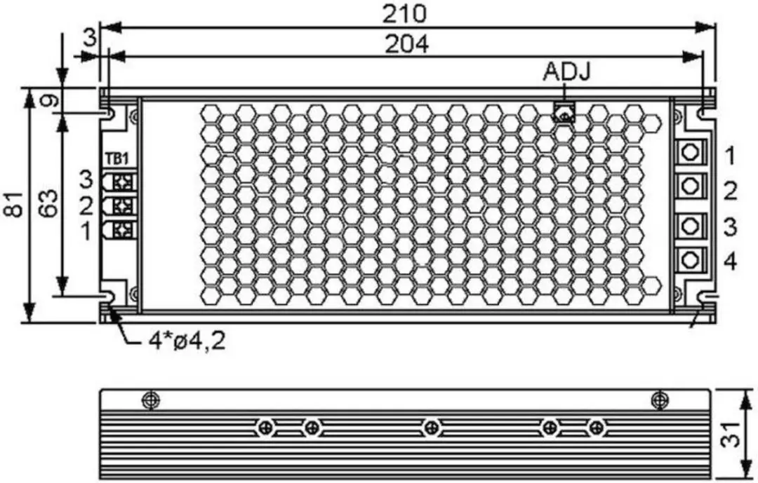 Mean Well HSP-300-5 Schakelnetvoeding - afbeelding 2 van 3