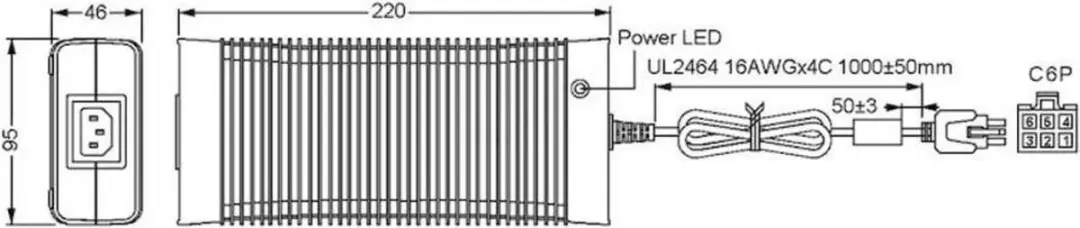 Mean Well GST280A24-C6P Tafelvoeding 24V 280W - afbeelding 2 van 3