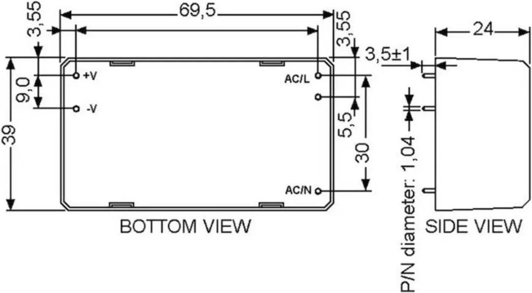 Mean Well MPM-30-24 AC/DC-printvoeding 24V 1.3A - afbeelding 2 van 4
