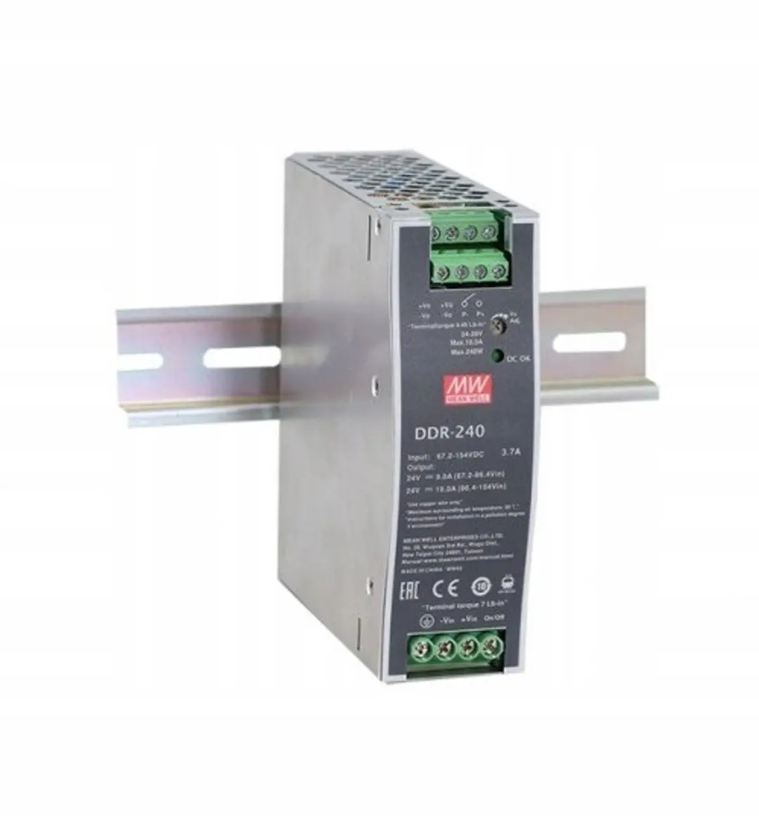 Mean Well DDR-240B-48 DIN-rail DC/DC-converter 48V 240W - afbeelding 2 van 3