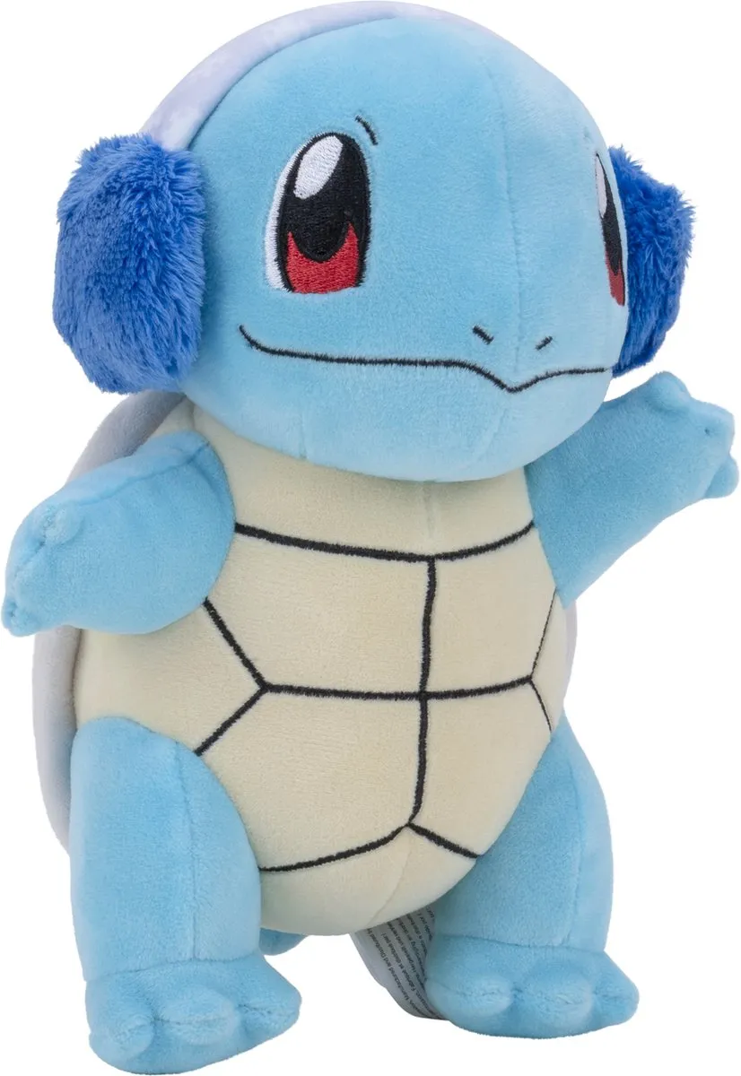 Pokémon Holiday Pluche - Squirtle met Oorwarmers 20 cm knuffel pokemon speelgoed