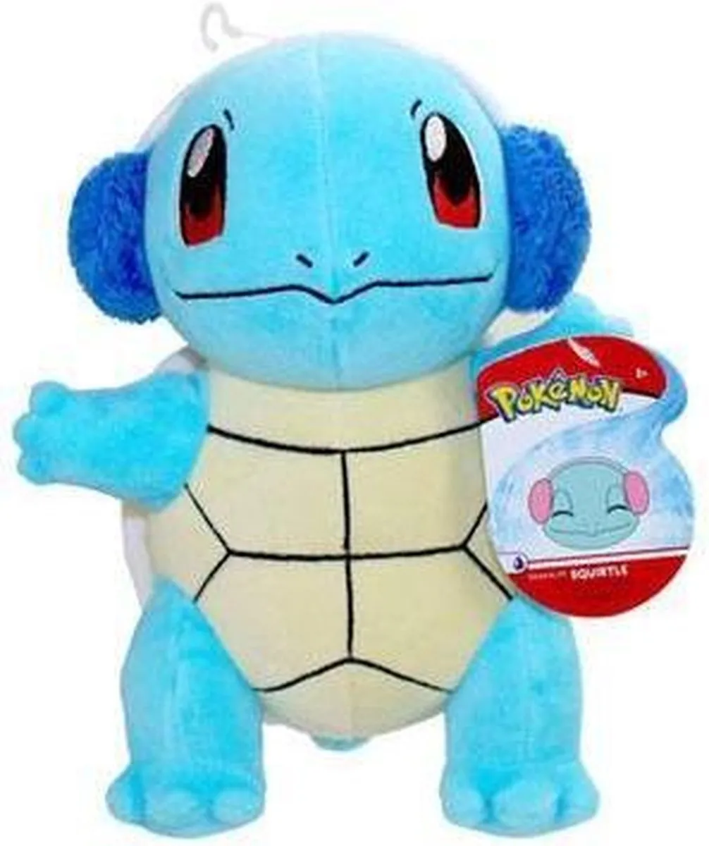 Pokémon Squirtle Pluche 20cm - met Oorwarmers - afbeelding 6 van 6