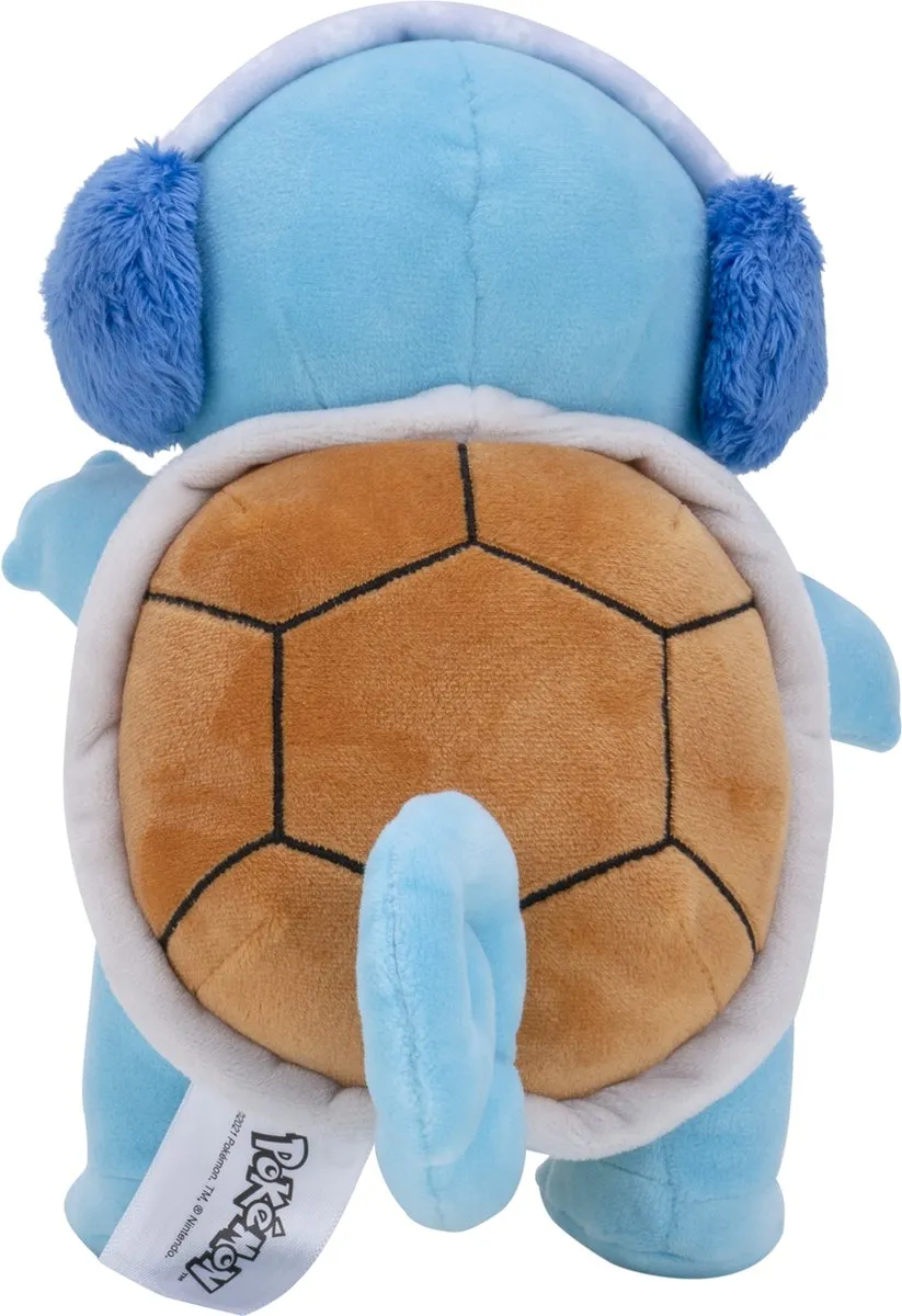 Pokémon Holiday Pluche - Squirtle met Oorwarmers 20 cm knuffel pokemon speelgoed