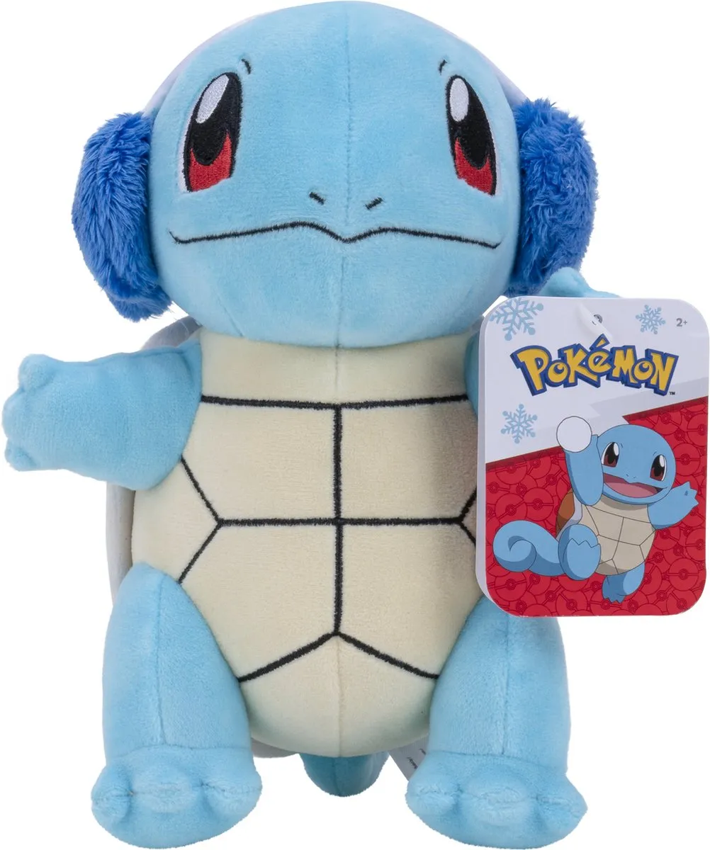 Pokémon Holiday Pluche - Squirtle met Oorwarmers 20 cm knuffel pokemon speelgoed