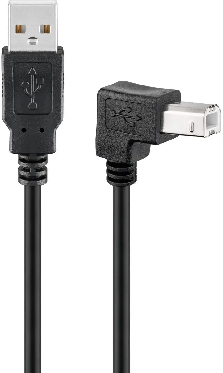 USB-A naar USB-B haaks (beneden) kabel