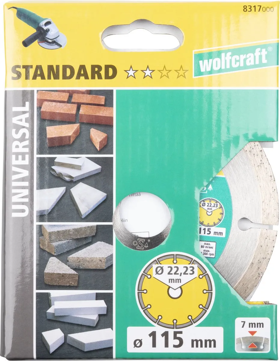 Wolfcraft Diamantdoorslijpschijf 8317000 Ø115mm