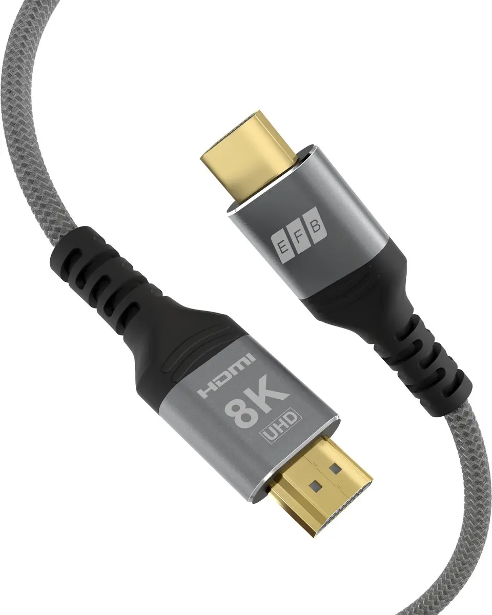 EFB Elektronik HDMI-21-00003 HDMI Kabel 2m - Zwart/Grijs - afbeelding 3 van 4