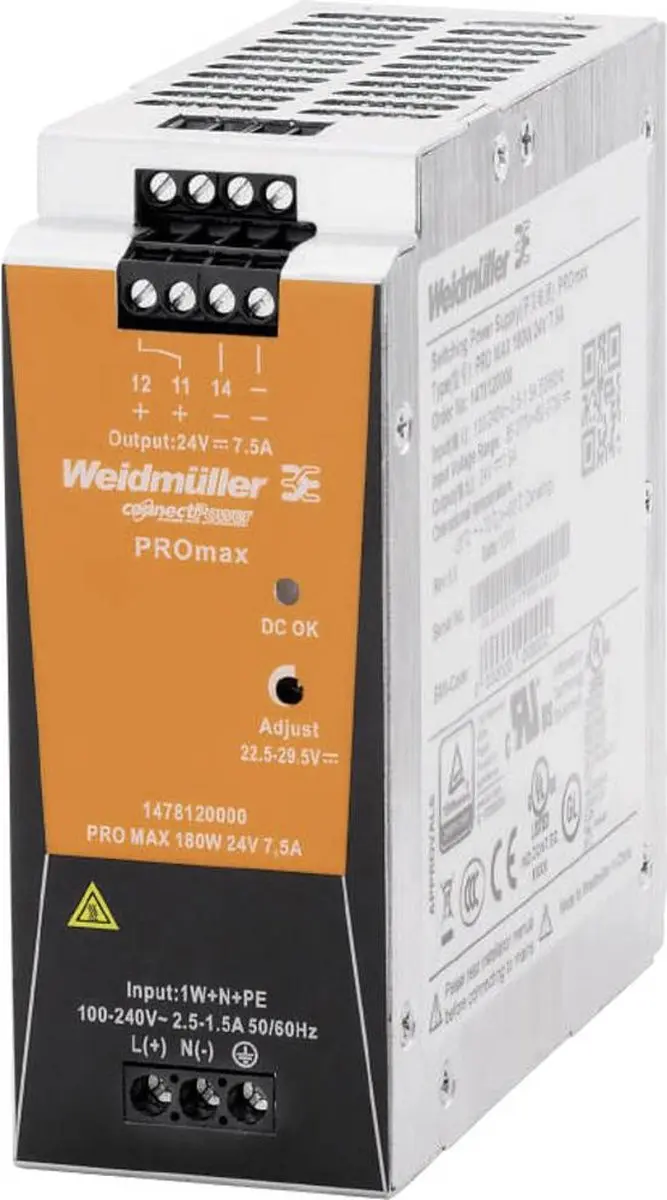 Weidmüller 1478130000 DIN-rail netvoeding 24V/DC 10A 240W