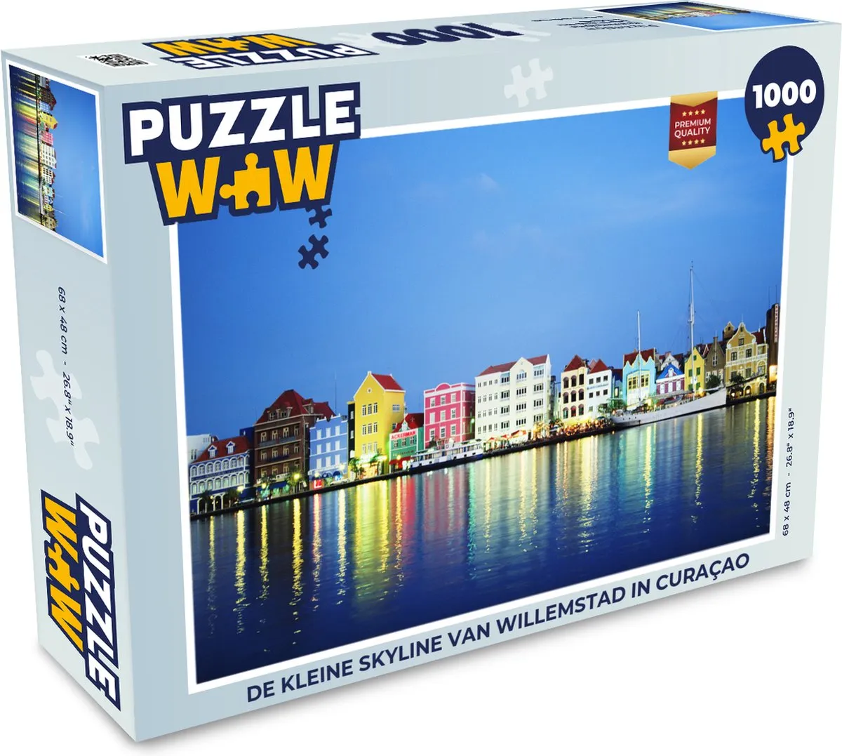 PuzzleWow Skyline Willemstad Curaçao Legpuzzel 1000 Stuks