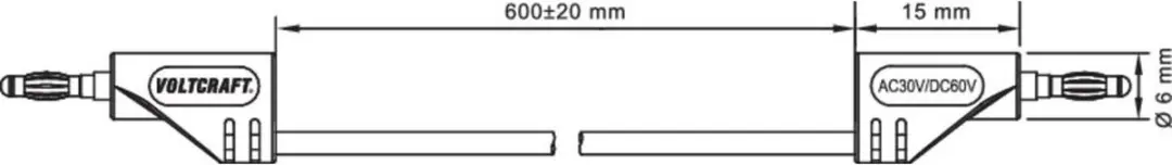 Voltcraft MSB-200 Meetsnoer Banaanstekker 2 mm - 0.60 m - Geel - afbeelding 2 van 5