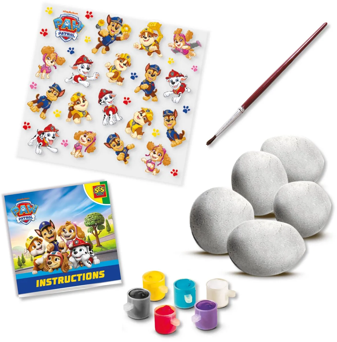 SES Creative Paw Patrol Stenen Schilderen Knutselset - 13 Stuks - Blauw