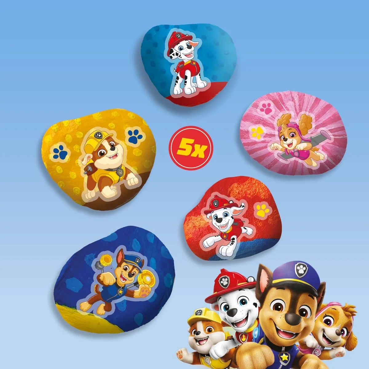 SES Creative Paw Patrol Stenen Schilderen Knutselset - 13 Stuks - Blauw