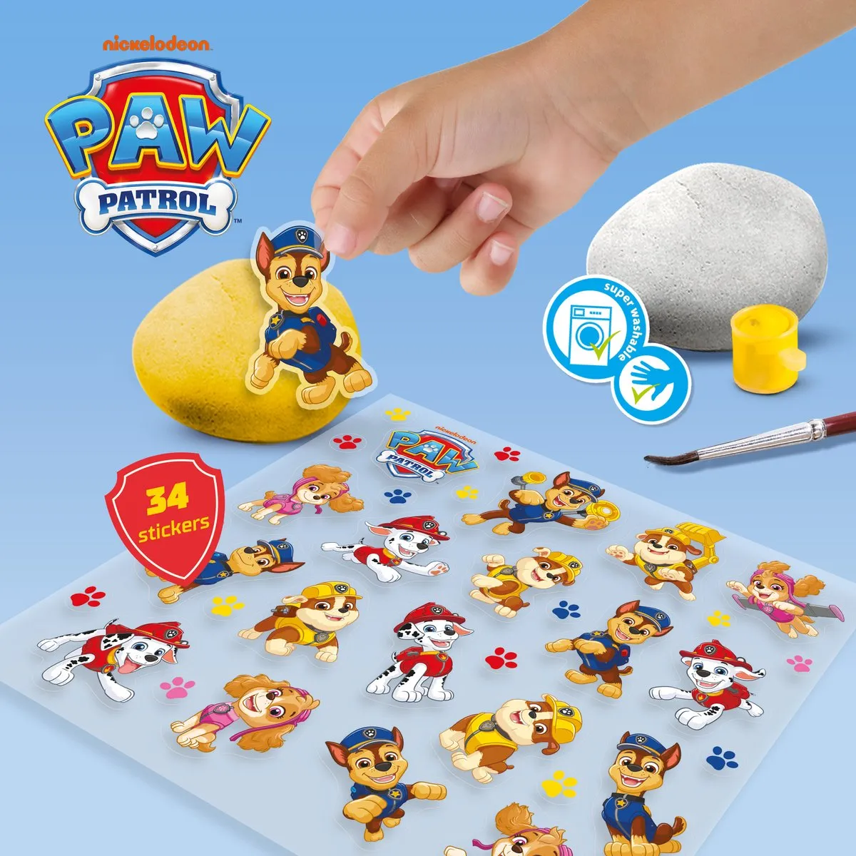 SES Creative Paw Patrol Stenen Schilderen Knutselset - 13 Stuks - Blauw