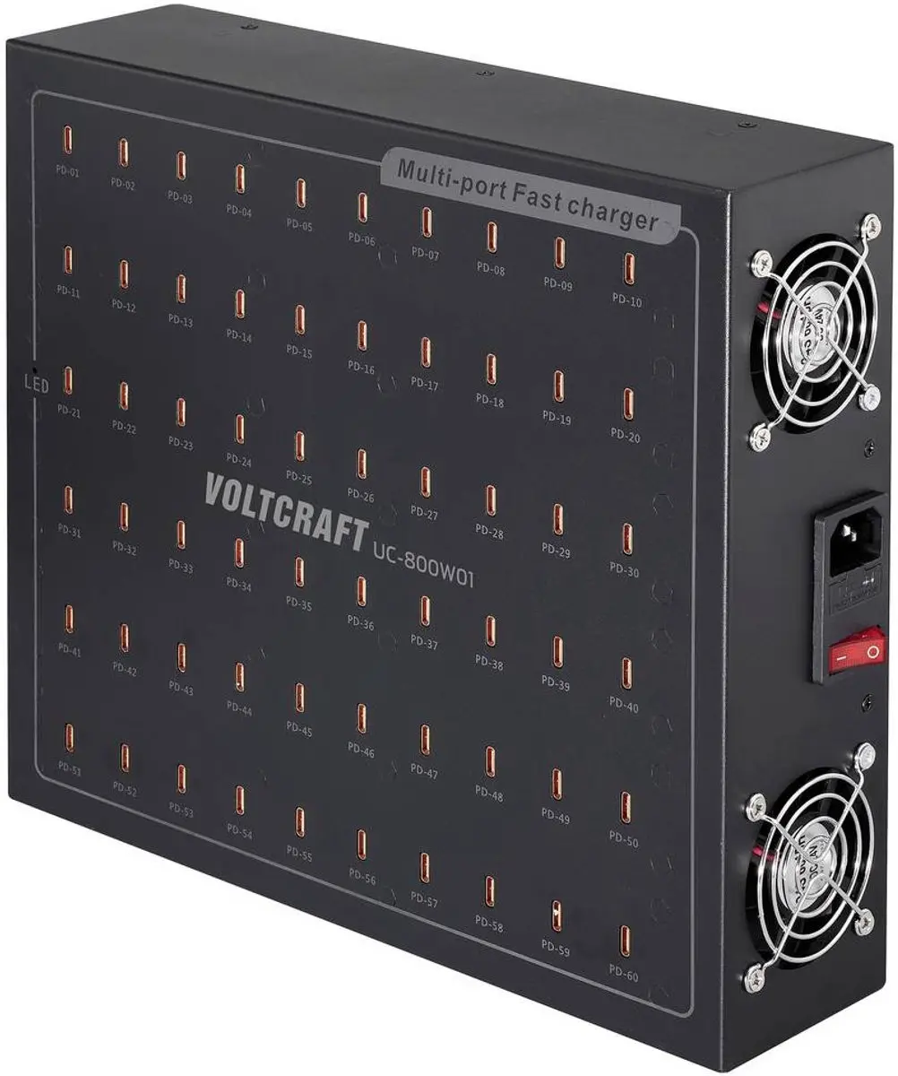 Voltcraft UC-800W01 USB-oplader 800W USB-C PD - Zwart - afbeelding 2 van 4