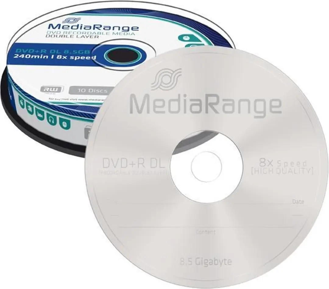 MediaRange MR466 DVD+R DL 8.5GB - 10 stuks - afbeelding 3 van 3