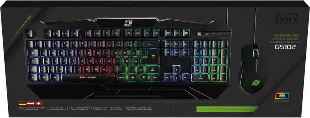 MediaRange Gaming Series MRGS102 Toetsenbord + Muis - Zwart - afbeelding 2 van 3