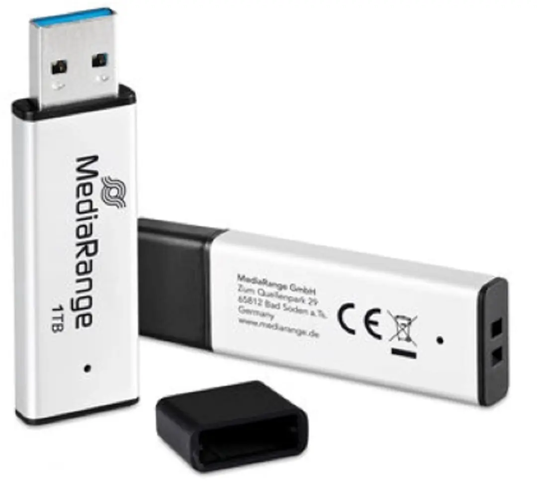 MediaRange MR1905-1 USB-stick 1TB - Zilver/Zwart - afbeelding 2 van 3