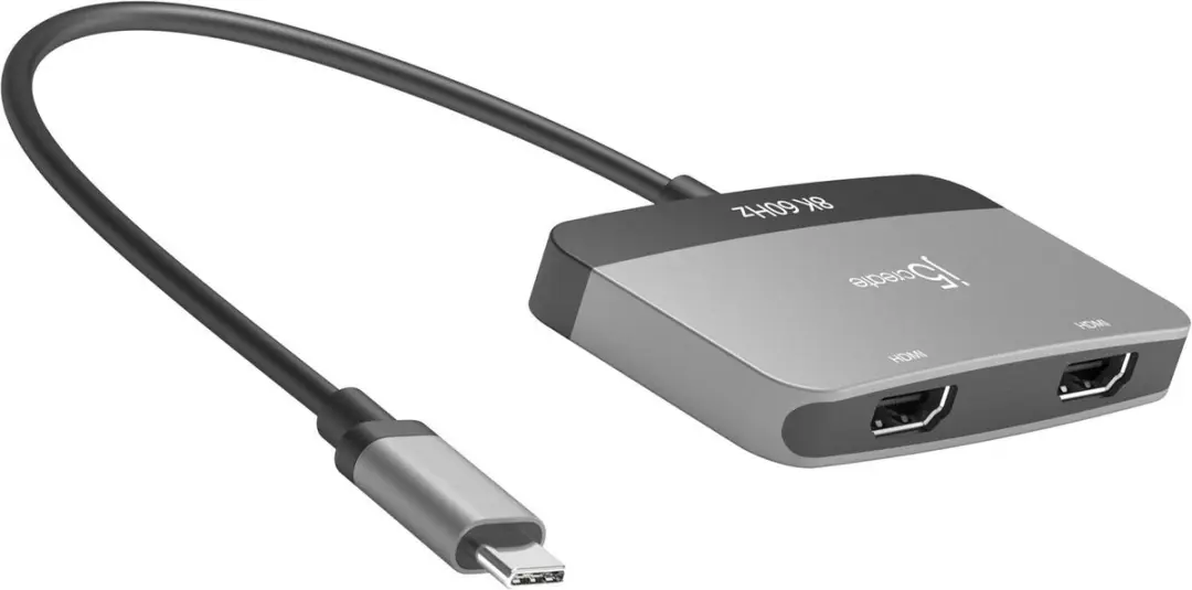 j5create JCA465-N 8K USB-C naar Dual HDMI Adapter
