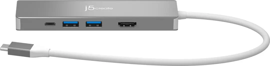 j5create JCD390-N Elite 4K60 USB-C Multi-Adapter - Zilver/Wit - afbeelding 5 van 6