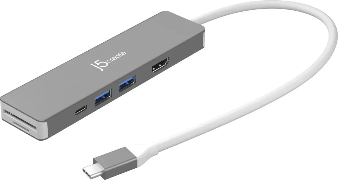 j5create JCD390-N Elite 4K60 USB-C Multi-Adapter - Zilver/Wit - afbeelding 6 van 6