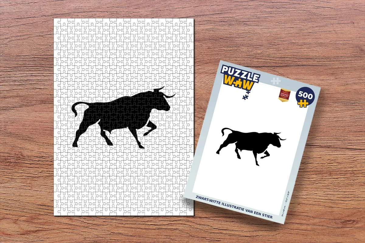 PuzzleWow Legpuzzel Stier 500 Stuks - Multicolor
