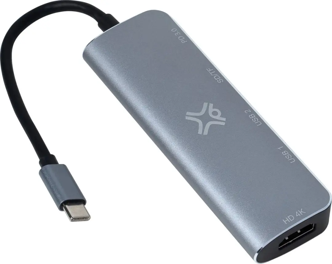 XtremeMac XWH-HUB6-13 USB-C Hub - 6 Ports - Grijs - afbeelding 2 van 6