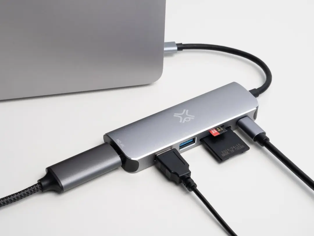 XtremeMac XWH-HUB6-13 USB-C Hub - 6 Ports - Grijs - afbeelding 6 van 6