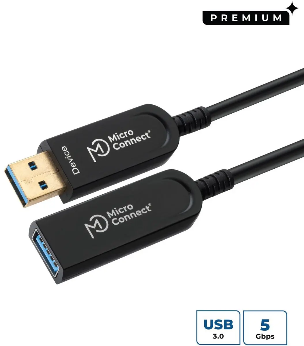 MicroConnect USB3.0AAF20AOP USB-kabel 20m - Zwart - afbeelding 6 van 6