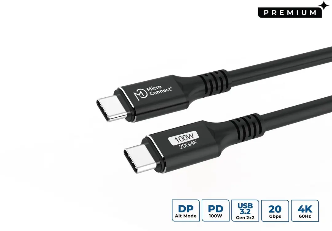 Microconnect USB3.2CC5 USB-C kabel - 5m - Zwart - afbeelding 3 van 6