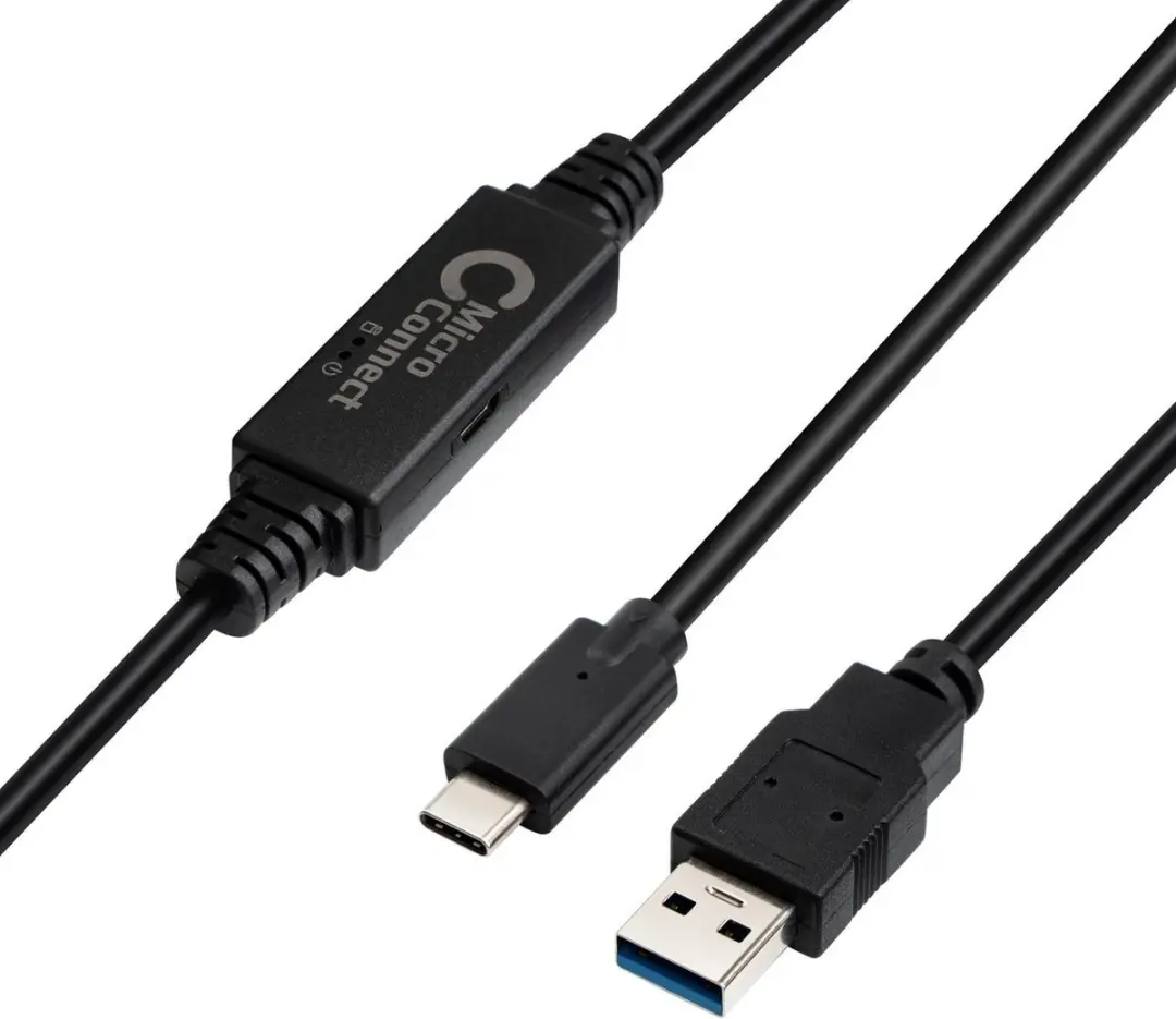 Microconnect USB3.1CA5AMP USB-C naar USB-A kabel 5m