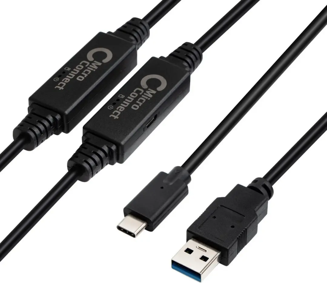 Microconnect USB3.1CA10AMP USB-C naar USB-A kabel 10m