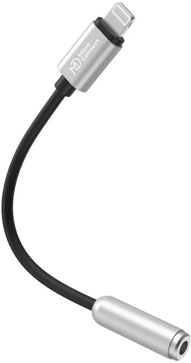 MicroConnect MC-LIGHTJACK3.5 Lightning naar Jack Adapter - Zwart - afbeelding 2 van 3