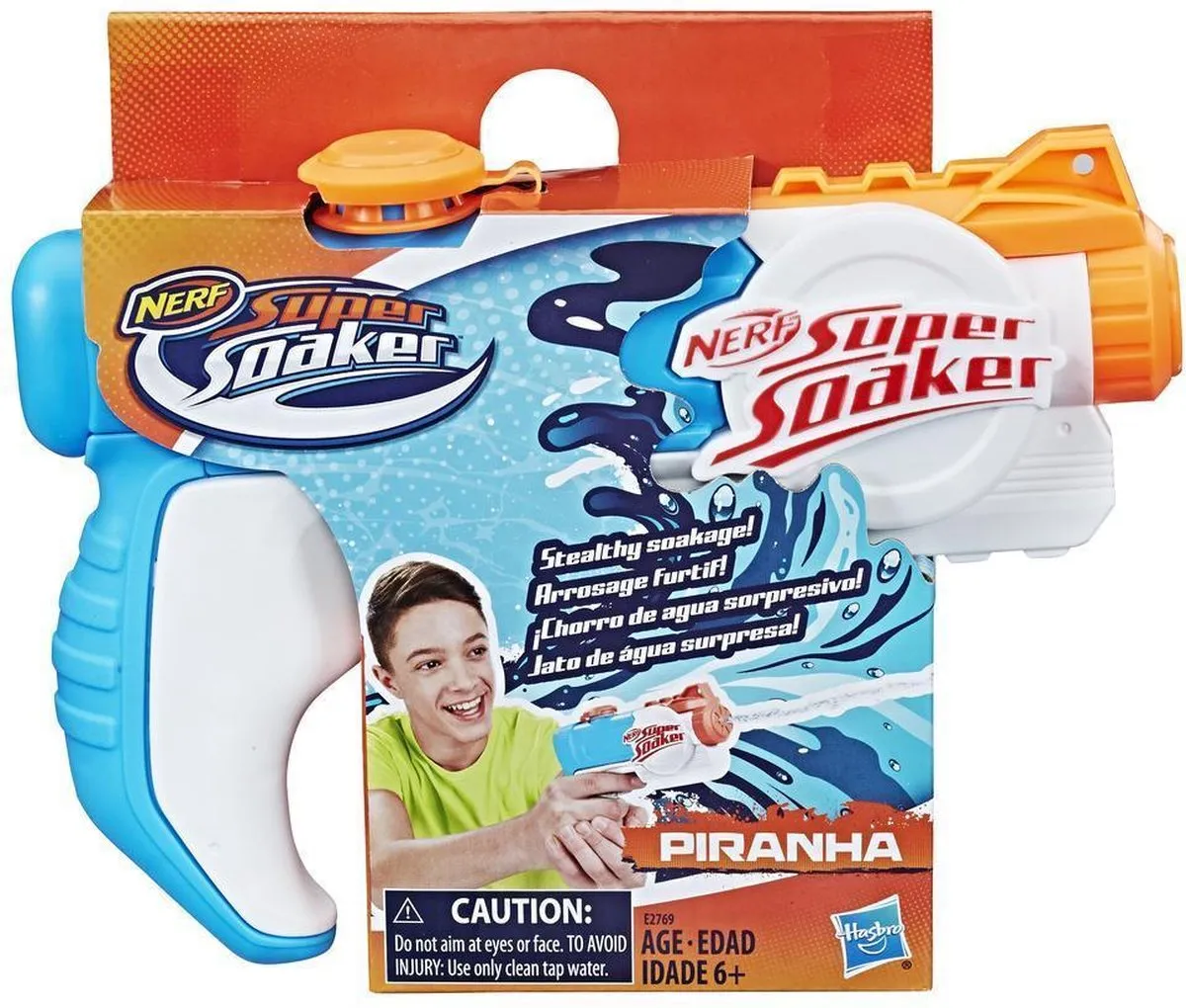 Nerf Super Soaker Piranha E2769EU4 Waterpistool - 0,1L - Wit/Blauw