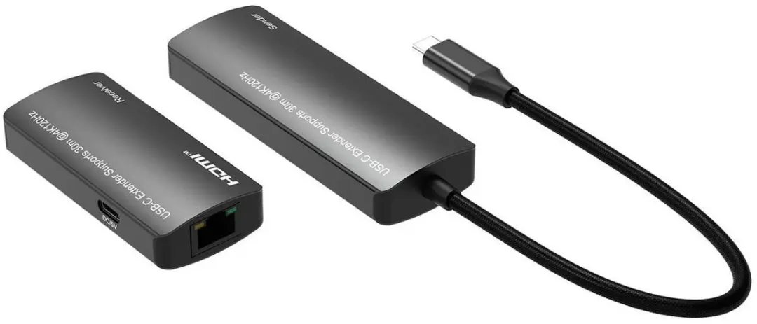 MicroConnect MC-USBCHDMIEXT-30M USB-C HDMI Extender - Zilver - afbeelding 3 van 4
