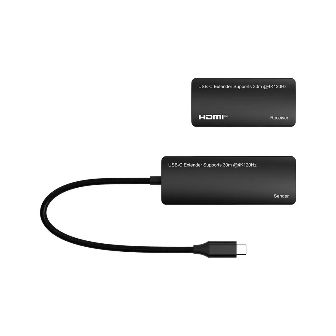 MicroConnect MC-USBCHDMIEXT-30M USB-C HDMI Extender - Zilver - afbeelding 2 van 4
