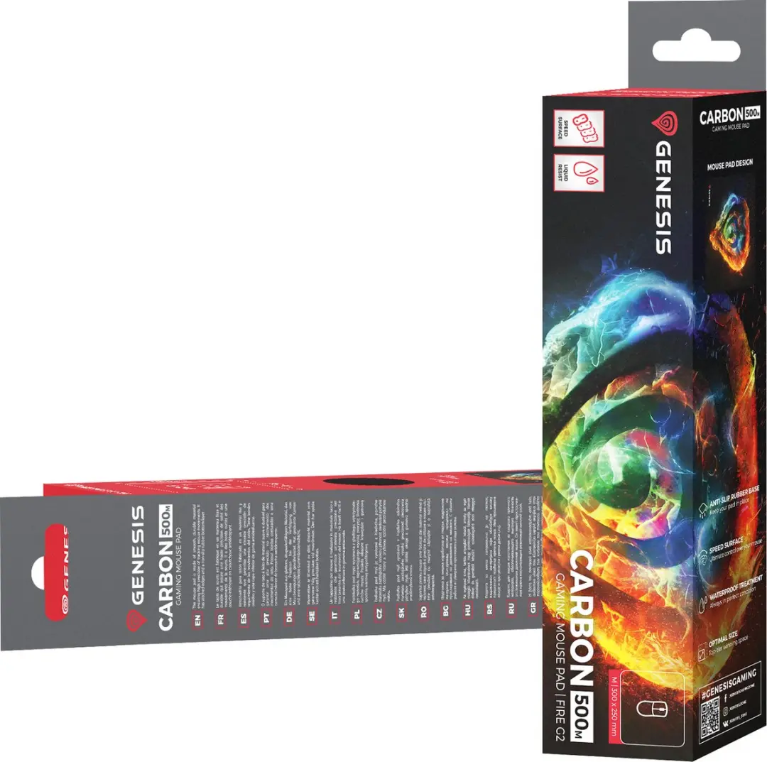 Genesis Carbon 500 M Fire G2 NPG-2099 Muismat - Multicolor - afbeelding 2 van 6