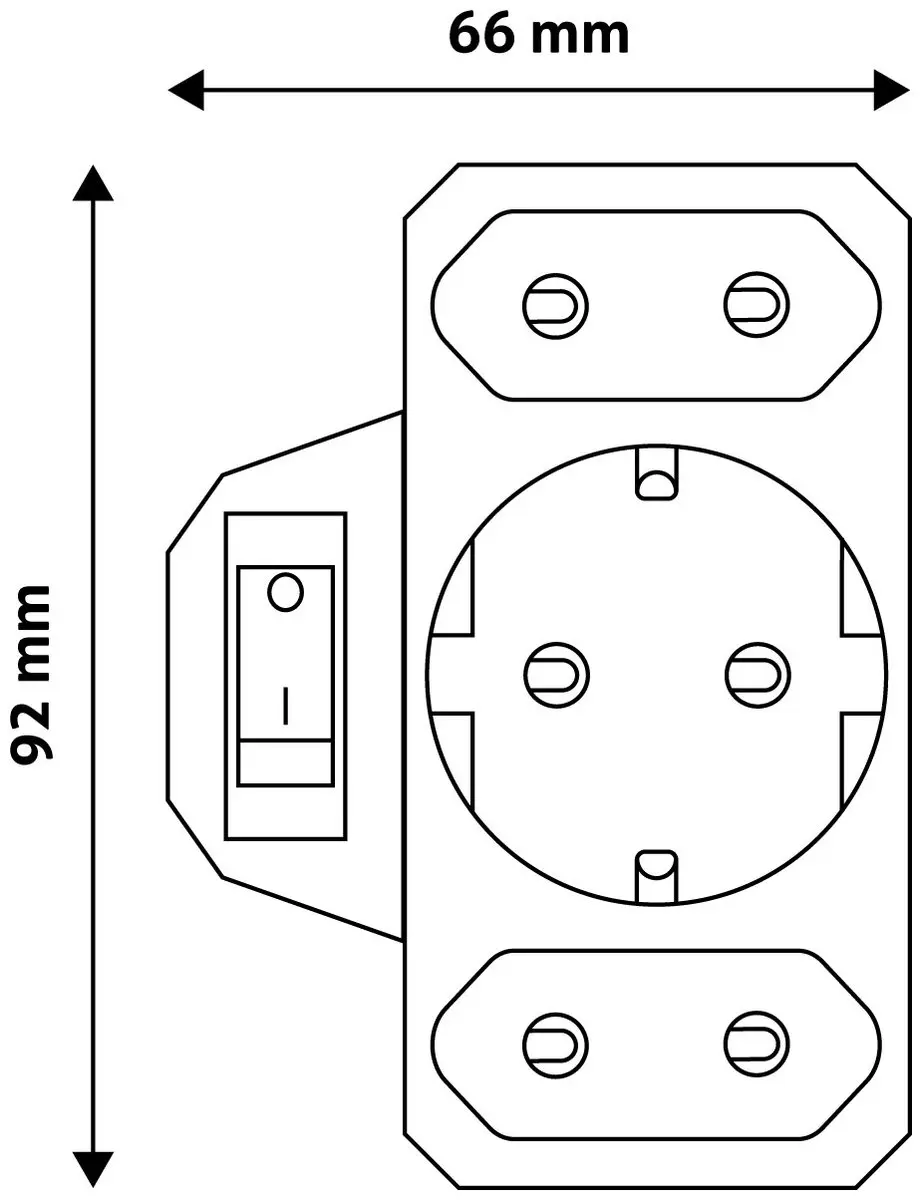 V-Tac EPAG-1EE2E-SW Meervoudige Stekker - Wit - afbeelding 2 van 6