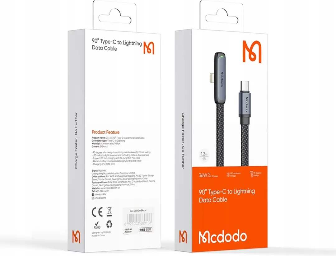 Mcdodo USB-C naar Lightning Kabel CA-3350 - 36W - Zwart - afbeelding 4 van 6