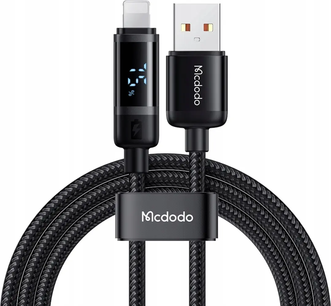 McDodo CA-5000 USB-A naar Lightning kabel - Zwart - afbeelding 2 van 6